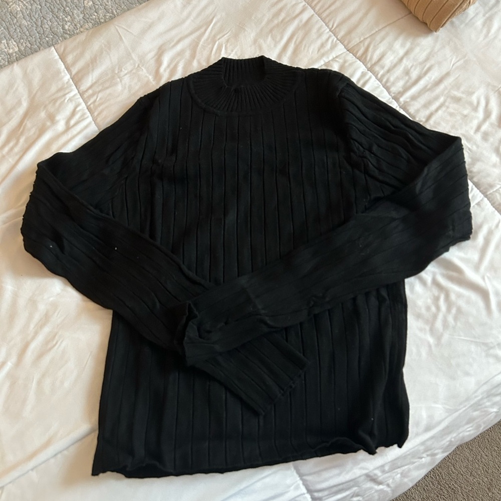Forever 21 Womens Black Layering Crewneck Sweater Top